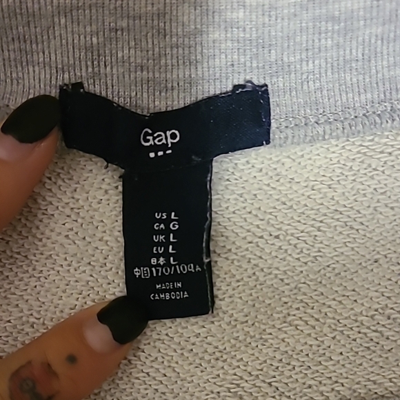 GAP Gray Lace Flutter Sleeve Sweatshirt - Picture 2 of 3